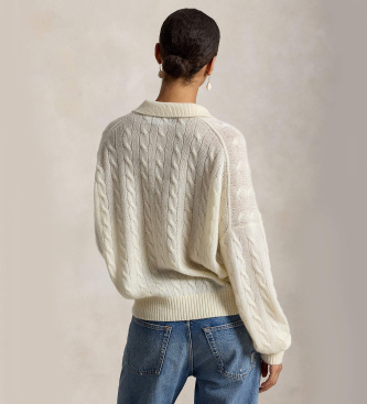 Polo Ralph Lauren Beige trui van wol en kasjmier met polokraag