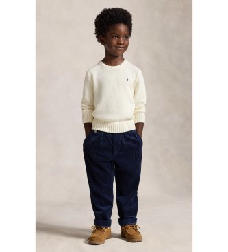 Polo Ralph Lauren Jersey unissex de algodão com gola redonda branco creme