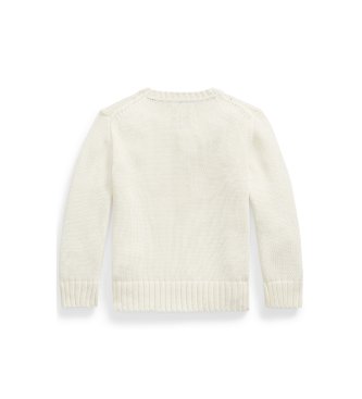 Polo Ralph Lauren Jersey unissex de algodão com gola redonda branco creme
