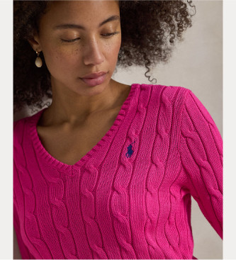 Polo Ralph Lauren Roza bombažni jersey v pletenini osmice