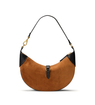 Polo Ralph Lauren Mini sac à bandoulière Polo ID en daim marron