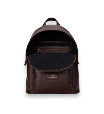 Polo Ralph Lauren Mochila em pele granulada castanha