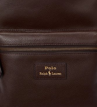 Polo Ralph Lauren Mochila em pele granulada castanha