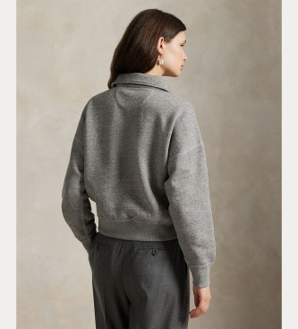Polo Ralph Lauren Graues Sweatshirt mit Reiverschluss