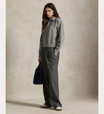Polo Ralph Lauren Graues Sweatshirt mit Reiverschluss