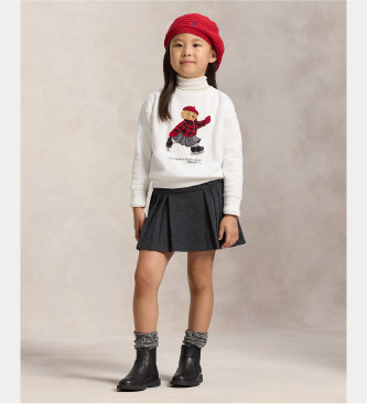 Polo Ralph Lauren Sudadera cuadrada de felpa con Polo Bear blanco roto