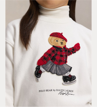 Polo Ralph Lauren Sudadera cuadrada de felpa con Polo Bear blanco roto
