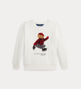 Polo Ralph Lauren Sudadera cuadrada de felpa con Polo Bear blanco roto