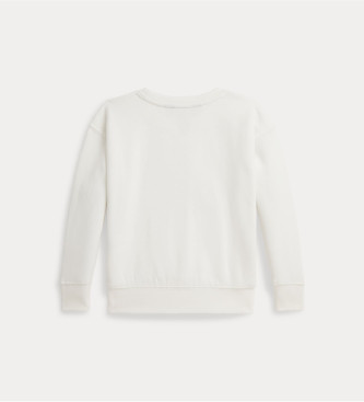 Polo Ralph Lauren Sudadera cuadrada de felpa con Polo Bear blanco roto