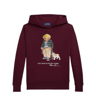 Polo Ralph Lauren Fleece-Sweatshirt mit kastanienbraunem Bear-Polo-Shirt