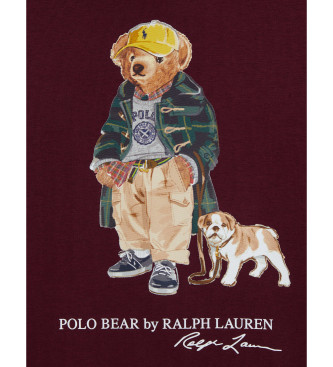 Polo Ralph Lauren Fleece-Sweatshirt mit kastanienbraunem Bear-Polo-Shirt