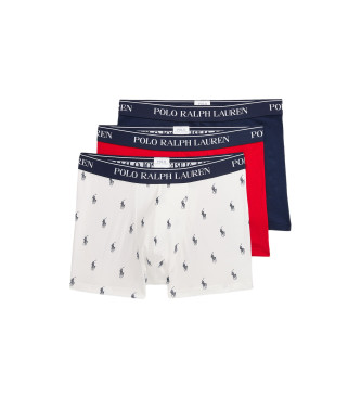 Polo Ralph Lauren Pack of 3 white, red, navy cotton boxer shorts