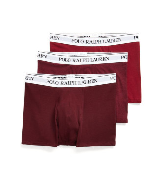 Polo Ralph Lauren 3-pack boxershorts i bomull rdbrun