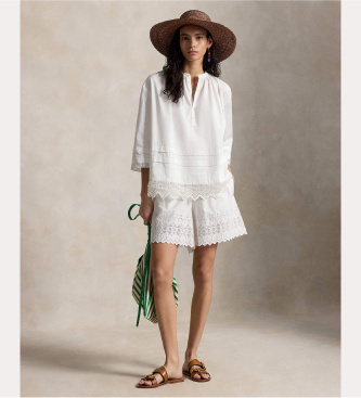 Polo Ralph Lauren Baumwoll-Shorts mit weißer Stickerei