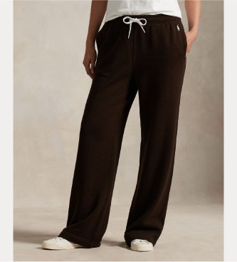 Polo Ralph Lauren Brązowe polarowe spodnie dresowe ze sznurkiem