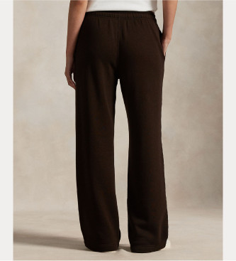 Polo Ralph Lauren Brązowe polarowe spodnie dresowe ze sznurkiem