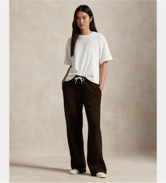 Polo Ralph Lauren Brązowe polarowe spodnie dresowe ze sznurkiem