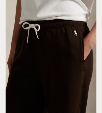 Polo Ralph Lauren Brązowe polarowe spodnie dresowe ze sznurkiem