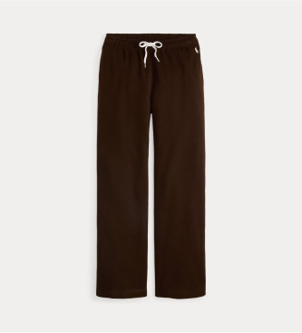 Polo Ralph Lauren Brązowe polarowe spodnie dresowe ze sznurkiem