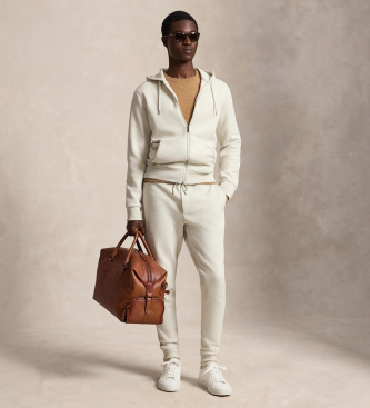 Polo Ralph Lauren Bež jogger hlače iz dvojnega pletiva