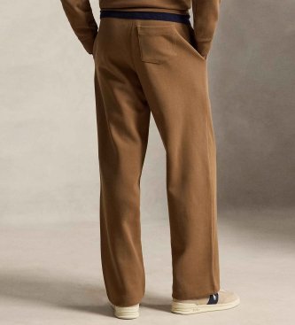 Polo Ralph Lauren Spodnie ze sznurówkami, dzianina dwustronna, brązowe