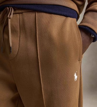 Polo Ralph Lauren Spodnie ze sznurówkami, dzianina dwustronna, brązowe