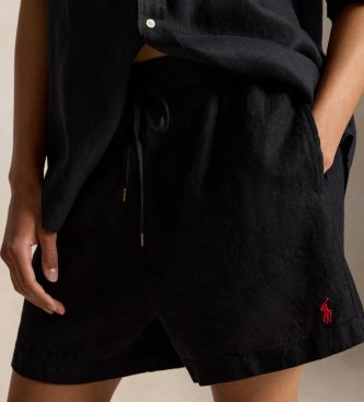 Polo Ralph Lauren Lanene kratke hlače s črno vrvico