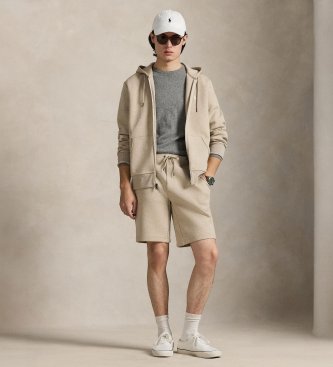 Polo Ralph Lauren Beige dubbelstickade shorts