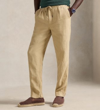 Polo Ralph Lauren Pantalón de lino Slim Tapered Fit marrón