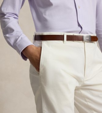 Polo Ralph Lauren Pantalón Jarrett de satén Slim Fit blanco
