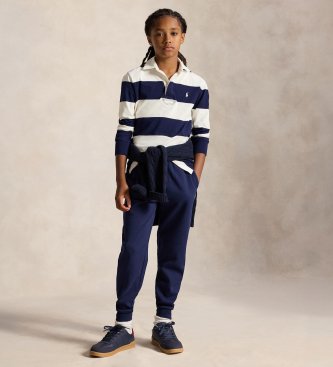 Polo Ralph Lauren Pantaloni da jogging blu navy in maglia doppia