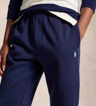 Polo Ralph Lauren Pantaloni da jogging blu navy in maglia doppia