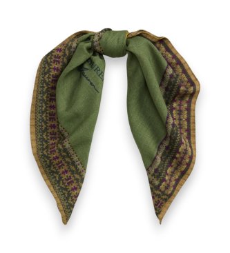 Polo Ralph Lauren Foulard carré en laine avec un ours Polo Bear vert