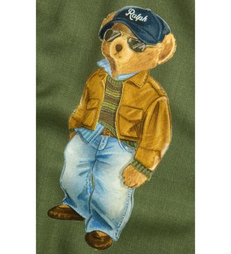 Polo Ralph Lauren Foulard carré en laine avec un ours Polo Bear vert