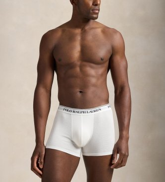 Polo Ralph Lauren Conjunto de 3 cuecas clássicas de algodão branco, cinza, preto