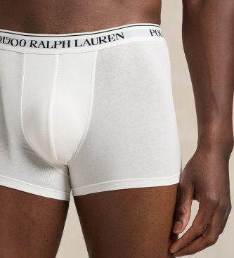 Polo Ralph Lauren Conjunto de 3 cuecas clássicas de algodão branco, cinza, preto