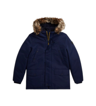 Polo Ralph Lauren Parka imbottito con pelliccia sintetica blu navy