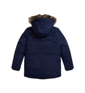 Polo Ralph Lauren Parka imbottito con pelliccia sintetica blu navy