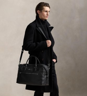 Polo Ralph Lauren Sac de voyage en cuir grainé noir
