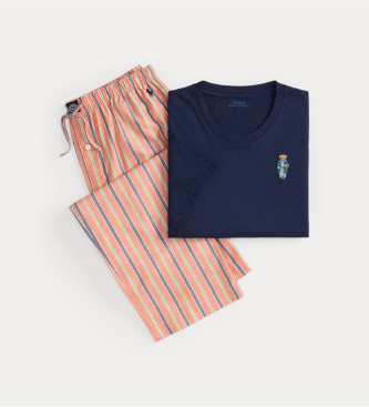 Polo Ralph Lauren Pijama de algodo com plo urso azul-marinho