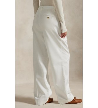 Polo Ralph Lauren Pantalone relaxed in cotone con pinces bianco sporco