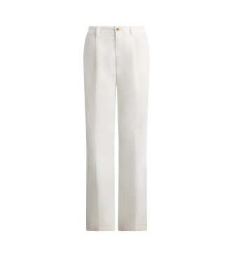 Polo Ralph Lauren Pantalone relaxed in cotone con pinces bianco sporco