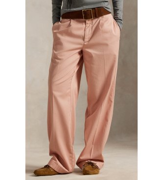 Polo Ralph Lauren Relaxed cotton trousers with coral pink darts