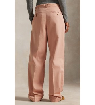 Polo Ralph Lauren Relaxed cotton trousers with coral pink darts