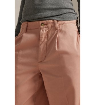 Polo Ralph Lauren Relaxed cotton trousers with coral pink darts