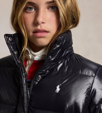 Polo Ralph Lauren Piumino da bambina con brillantini e cavallo ricamato