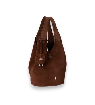 Polo Ralph Lauren Torba tote Polo Play z brązowego zamszu