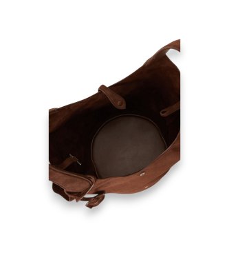 Polo Ralph Lauren Torba tote Polo Play z brązowego zamszu
