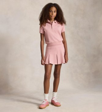 Polo Ralph Lauren Boxy Fit polo shirt and pink pique skirt and trousers