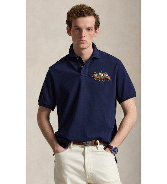 Polo Ralph Lauren Classic Fit Triple Pony blau Polohemd